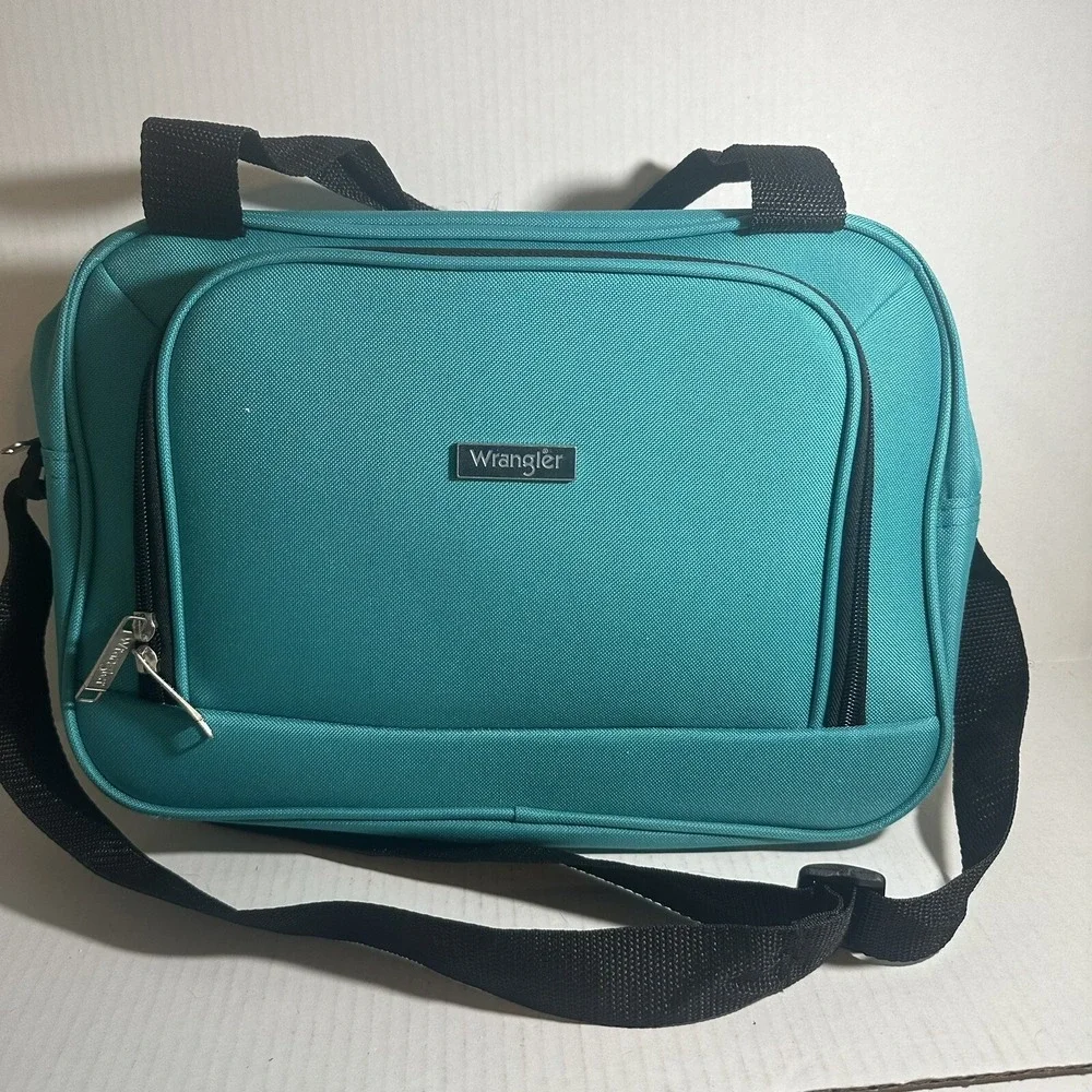 Wrangler Laptop Crossbody Bag Blue Black Travel Tote Bag 15 inch Computer Case